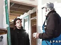 Зрілі французький серйозні sodomisee в груповуха з papy